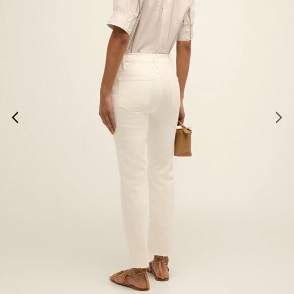 New Frame Le High Straight Cascade Hem Off White Size 26 - Picture 7 of 16